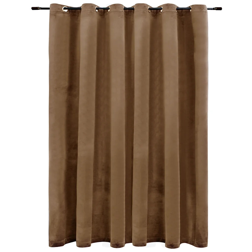 Tenda Oscurante con Anelli in Metallo Velluto Beige 290x245 cm cod mxl 73041