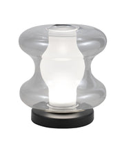 Lampada da Tavolo Frua Ø18cm, LED 7W Integrato 750lm, CCT Switch 2700K/3000K/4000K, Struttura Metallo e Vetro Borosilicato Grigio - Frua