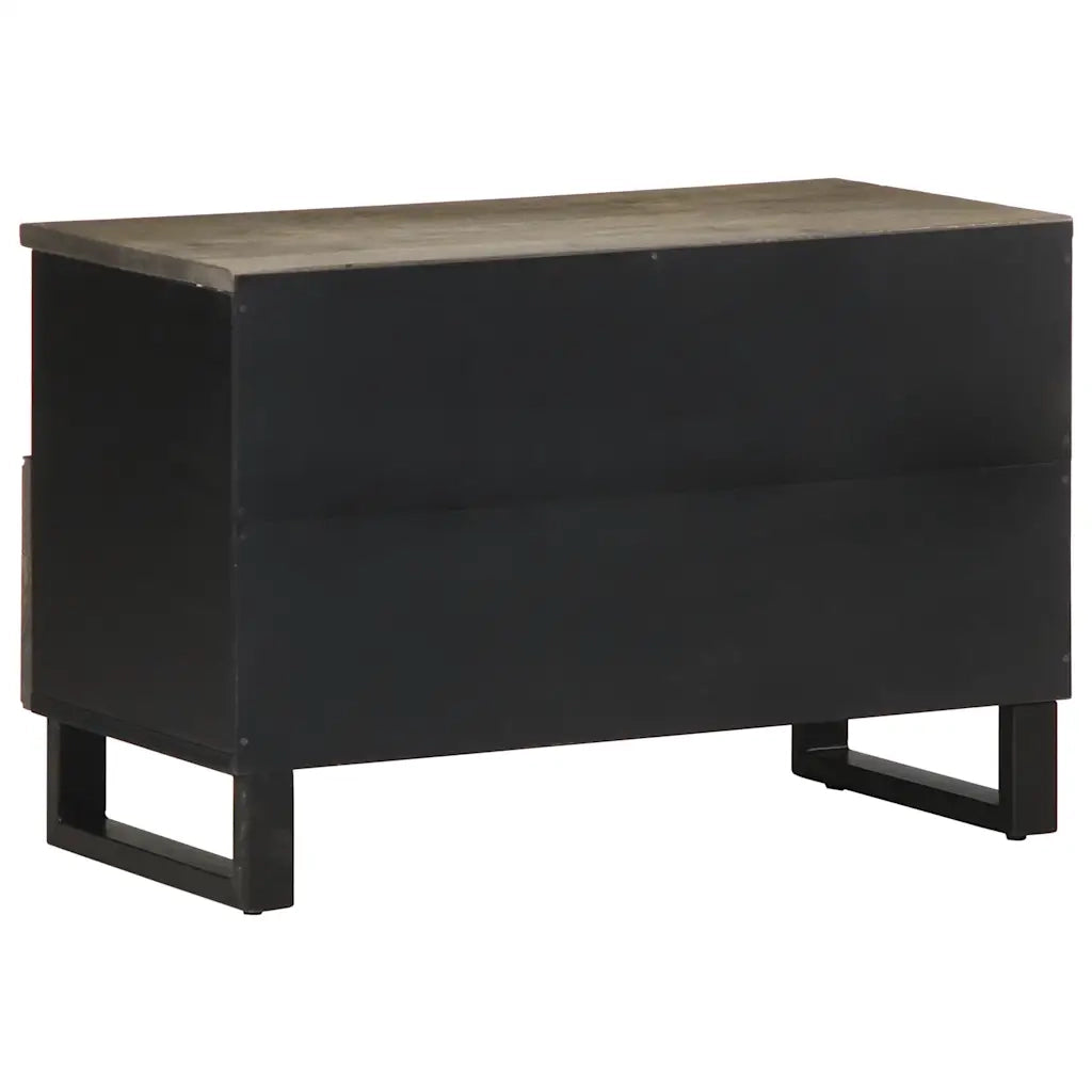 Mobile Porta TV Nero 70x33x46 cm in Legno Massello di Mango 4017685