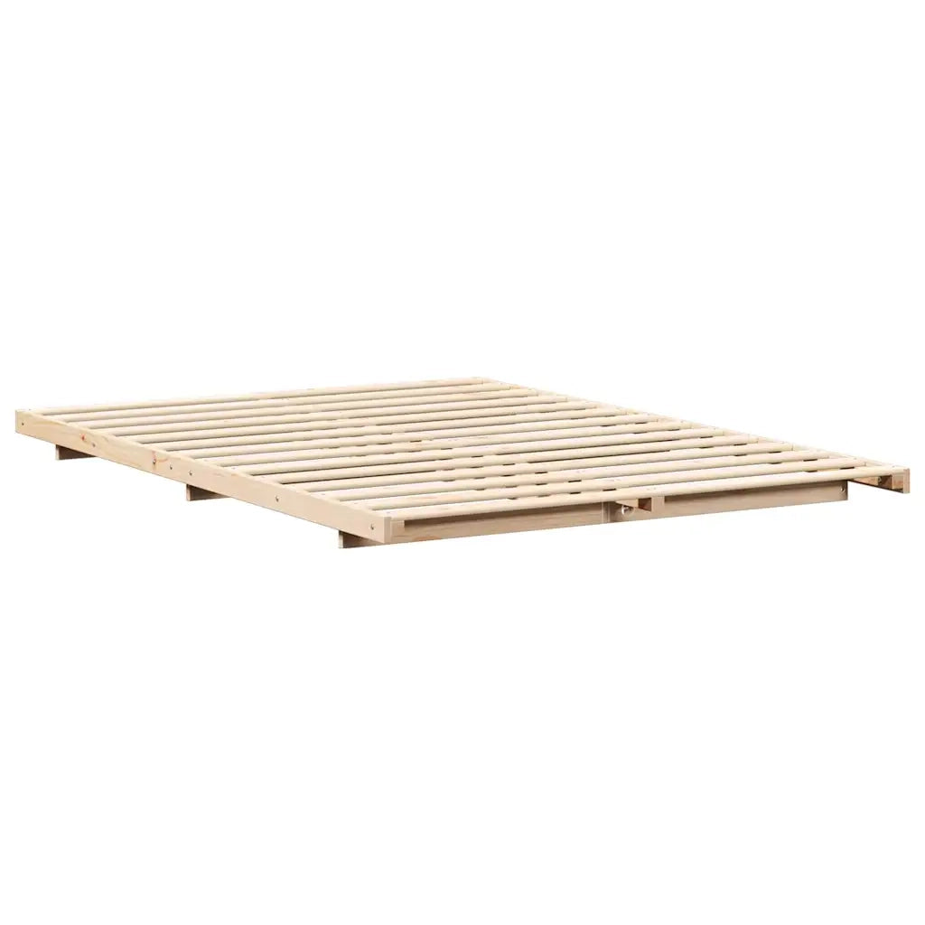 Struttura del letto Marrone 140 x 210 cm Pino massello 873109