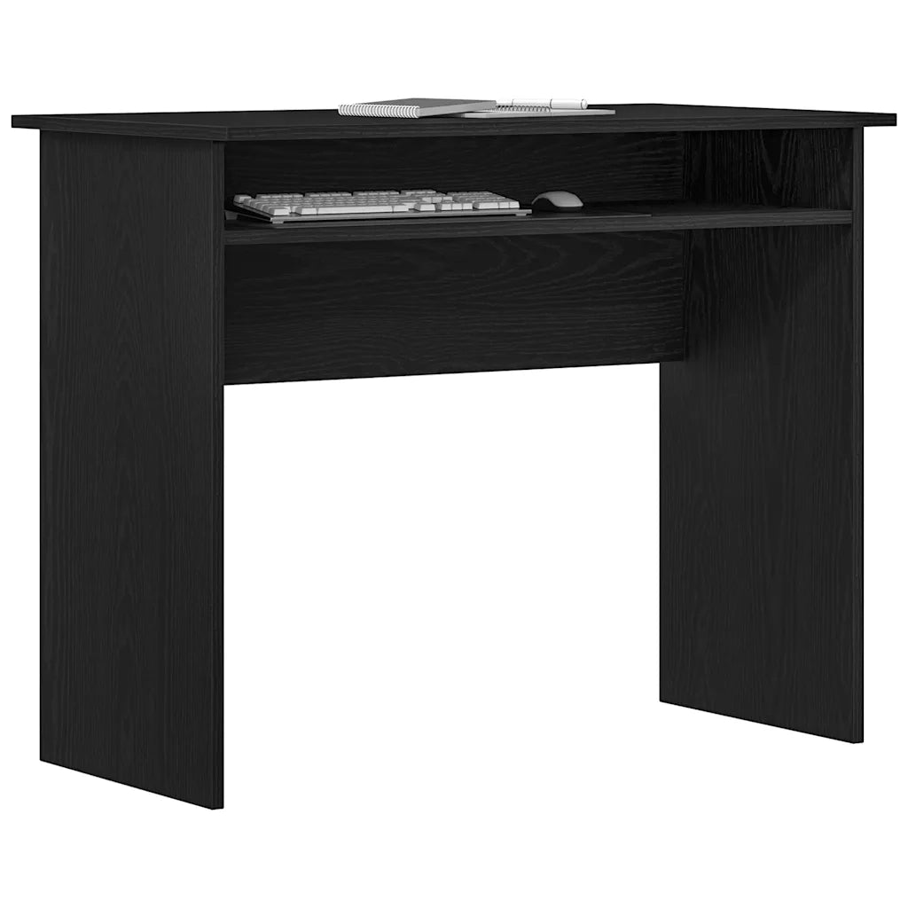Scrivania Rovere Nero 90x50x74 cm in Legno Multistrato