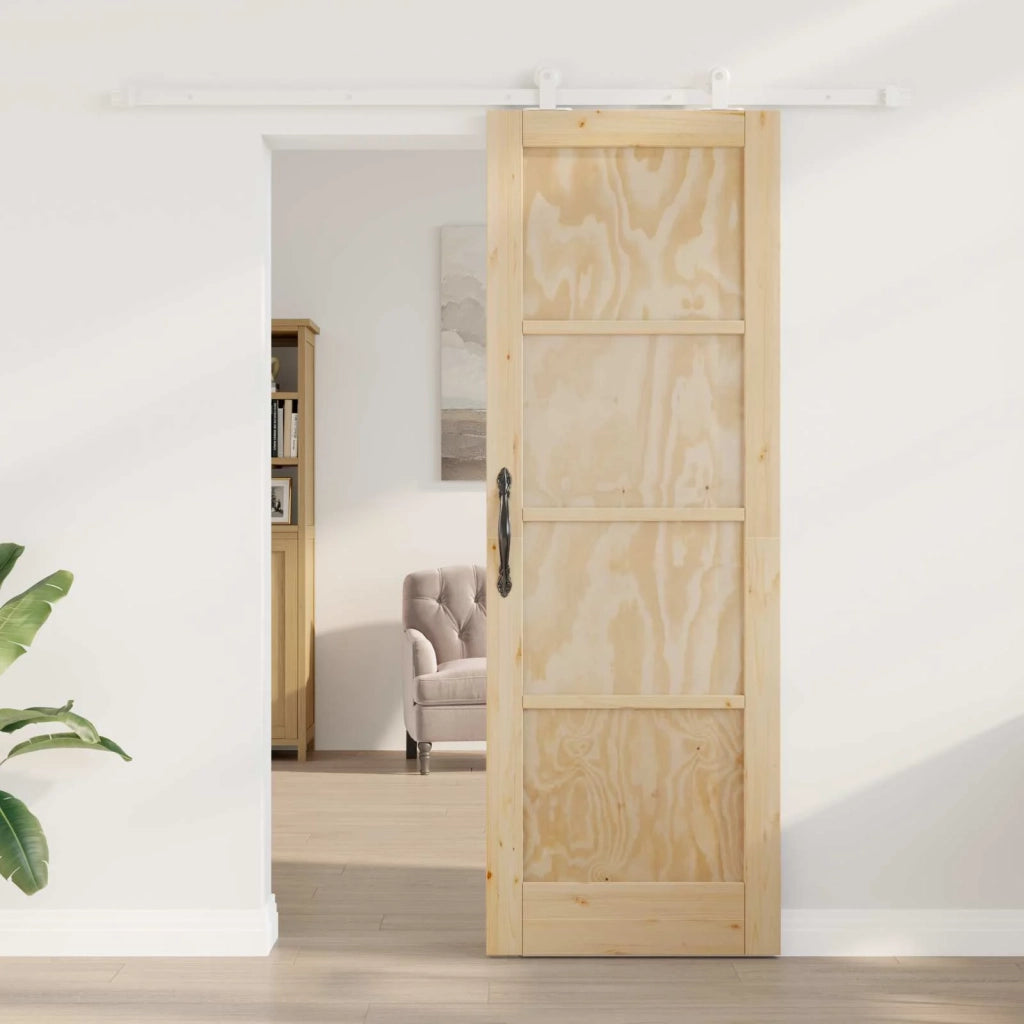 Porta scorrevole Naturale e Bianco 73,5 x 211 cm