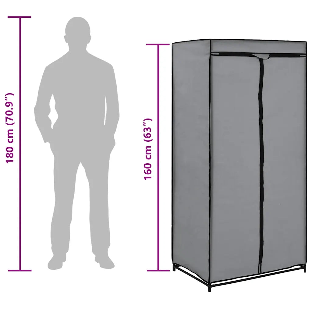 Armadio Grigio 75x50x160 cm