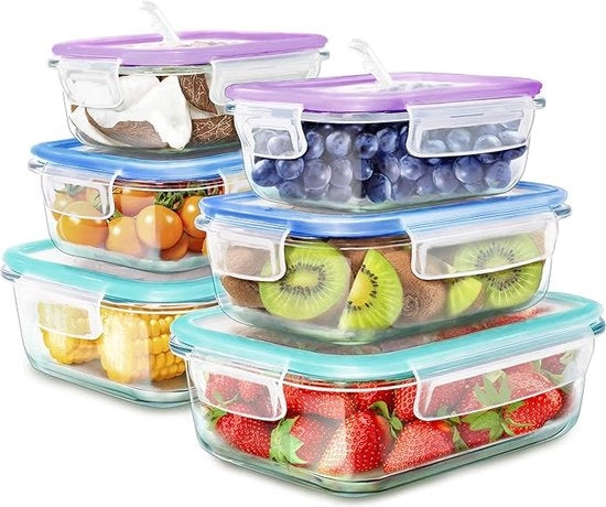 Contenitori di Stoccaggio Alimentare in Vetro - Set di Contenitori di Stoccaggio Alimentare in Vetro