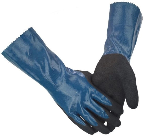 Manopole di gomma nitrile oleofobiche e idrorepellenti - 30 cm di lunghezza - Materiale duraturo - Protezione cutanea - Multifunzionali - Manopole per lavoro
