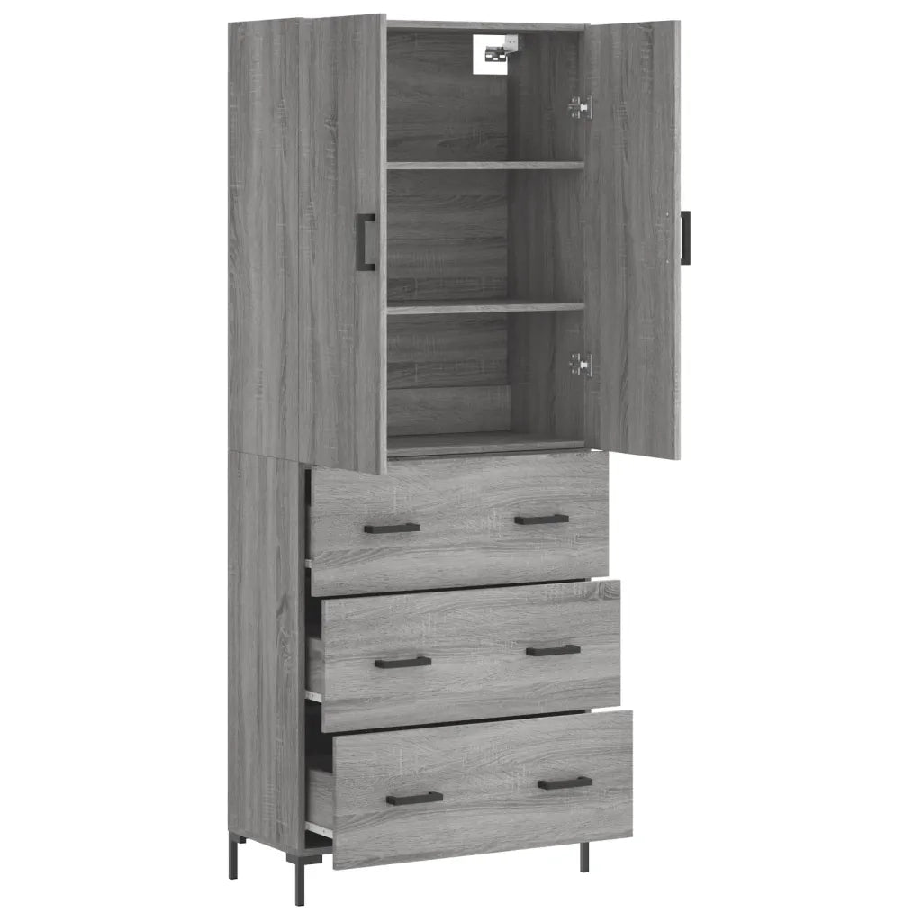 Credenza Grigio Sonoma 69,5x34x180 cm in Legno Multistrato 3195849