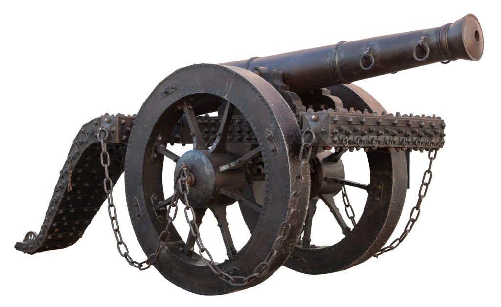 Biscottini RIPRODUZIONE DI CANNONE D'EPOCA IN METALLO dimensioni larghezza profondità