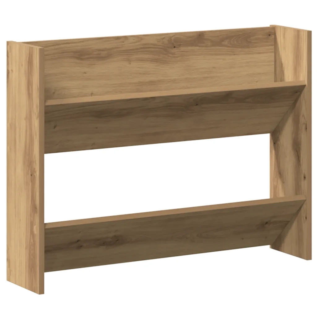 Scarpiera a Muro Rovere Artigianale 80x18x60 cm in Truciolato 856543