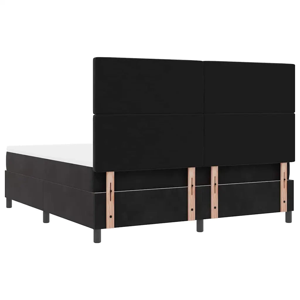 Letto a Sorgente LED con materasso Nero 180 x 200 cm Velluto 3343264