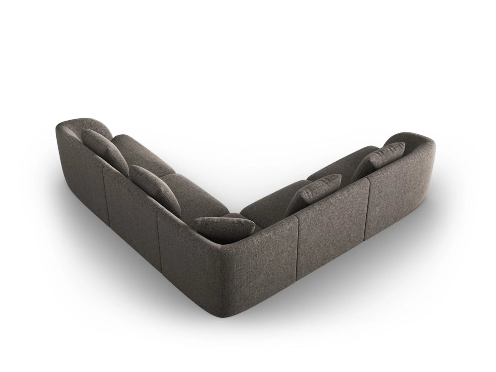 Cosmopolitan Design - Divano angolare reversibile "Tulum" 5 posti in ciniglia grigio 
