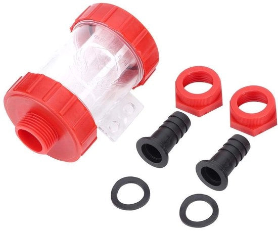 Filtro a Maglia In-line - Pomp Idraulica Ad Alta Pressione - Filtro in Plastica - G3/4-pollici/1-pollici - Inclusi Supporti di Montaggio - Dimensioni 13,5 x 7,5 cm - Filtro Idrico