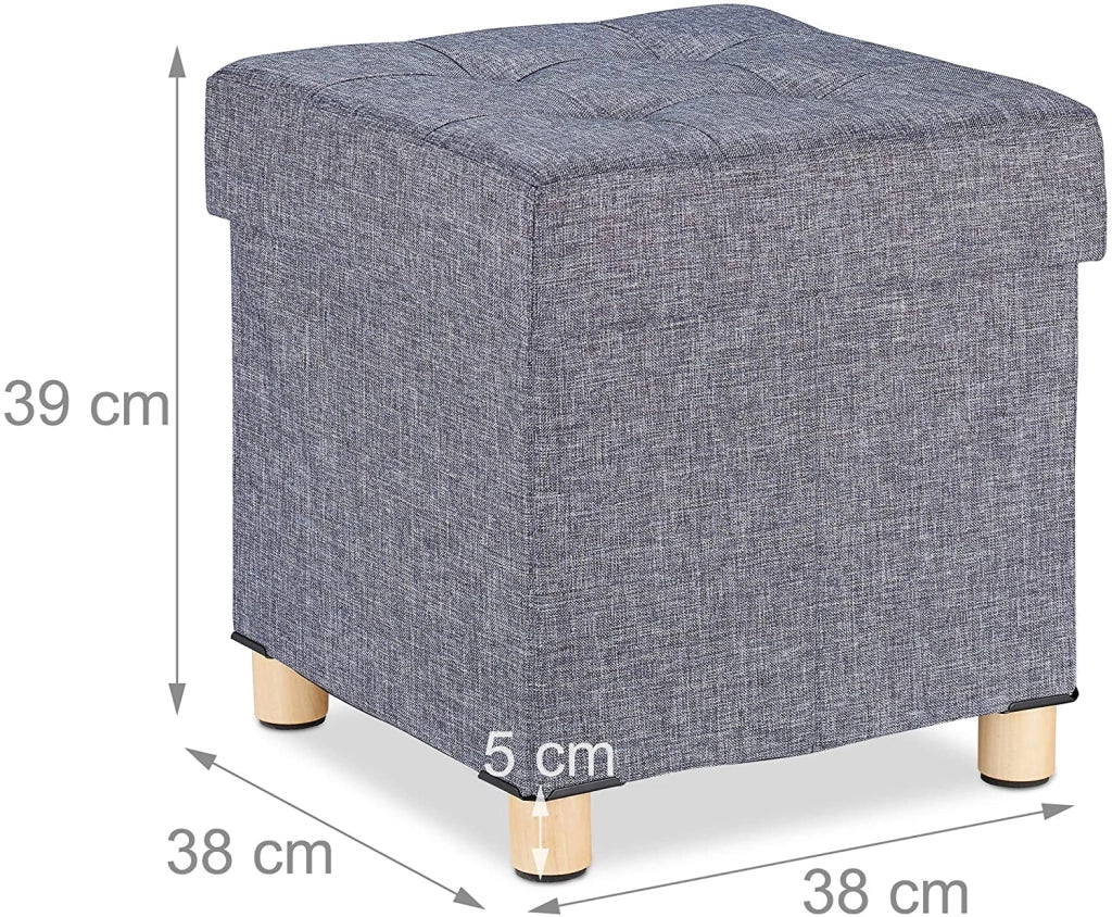 Sgabello ottomano con vano contenitore grigio 13_0002754