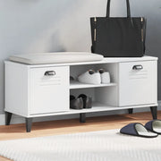 Panca Portascarpe-Sgabello-Panca Scarpiera VIKEN Bianca 106x35x45 cm Legno Multistrato