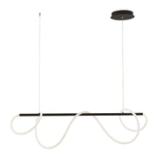 STRING Sospensione Orizzontale LED 50W 3000K Colore Nero Opaco - Design Moderno a 360 Gradi per Interni - Lampada in Metallo e Silicone - Rossini