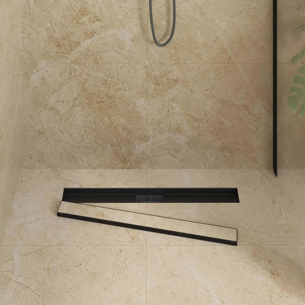 Drenaggio doccia 2 in 1 Nero 80 cm Acciaio Inox 304 CFW2548647