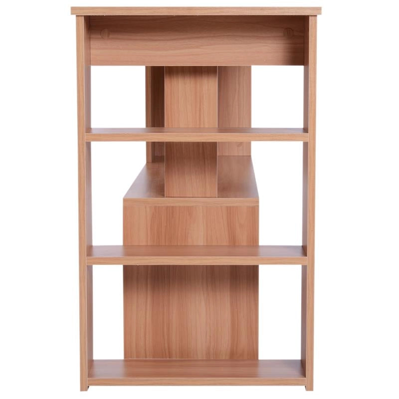 SCRIVANIA AD ANGOLO MULTIPOSIZIONE CON 5 RIPIANI LEGNO 120 X 110 X 74 CM