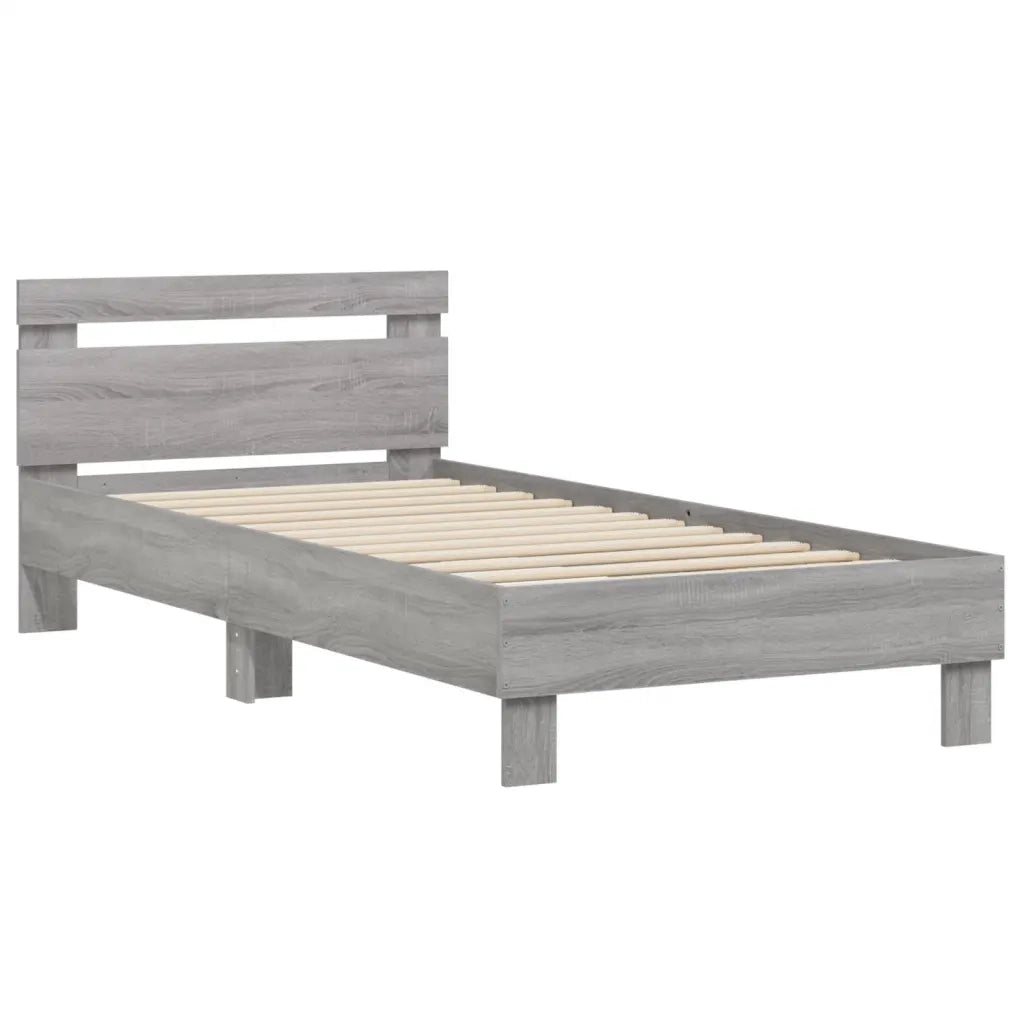 Giroletto con Testiera Grigio Sonoma 75x190cm Legno Multistrato 838573