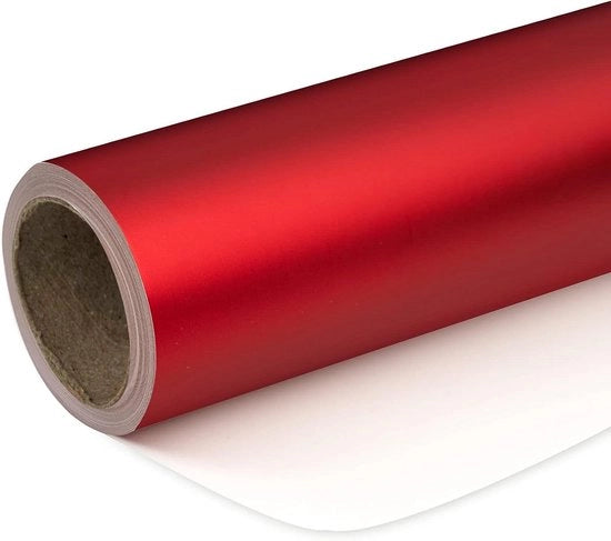 Papier da Avvolgere Metallizzato Rosso - 44cm x 10m - Papier a Tinta Solida Opaca Perfetto per Matrimonio Festa di Compleanno Natale Festa per il Bambino