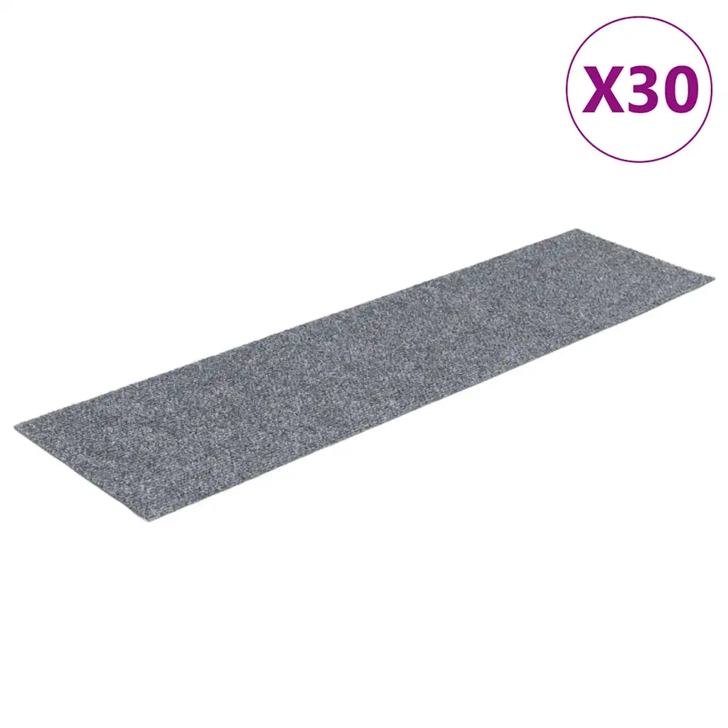 Tappetini per scale autoadesivi 30 pz 76x20 cm Grigio chiaro Rettangolari 3365724
