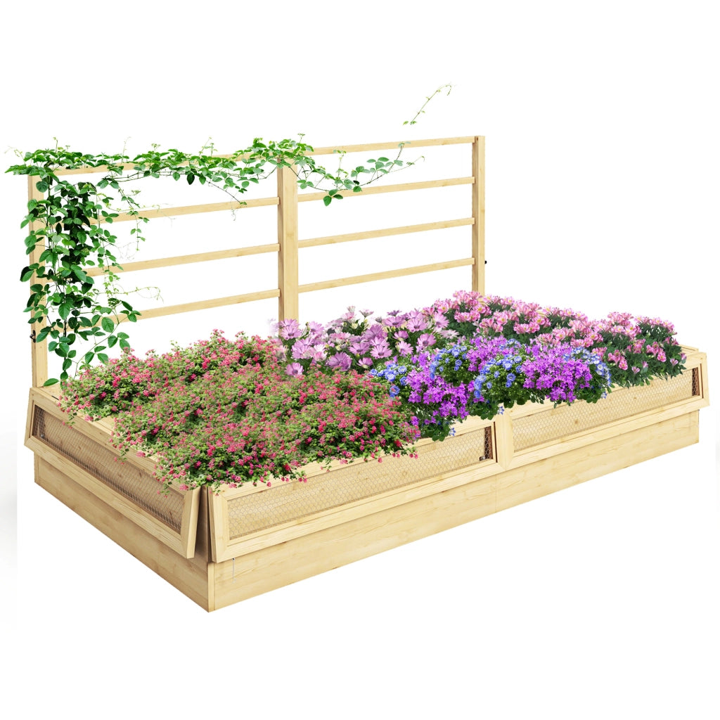 Letto da Giardino rialzato ¨C zephmum ¨C Natur, legno, 183x98.5x95 cm