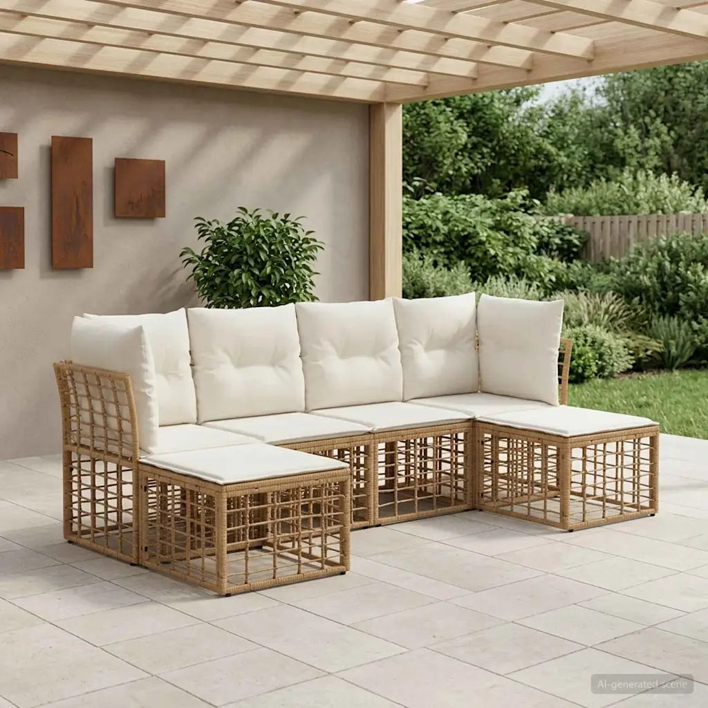 Set di divani da esterno Naturale Poliestere 3437526