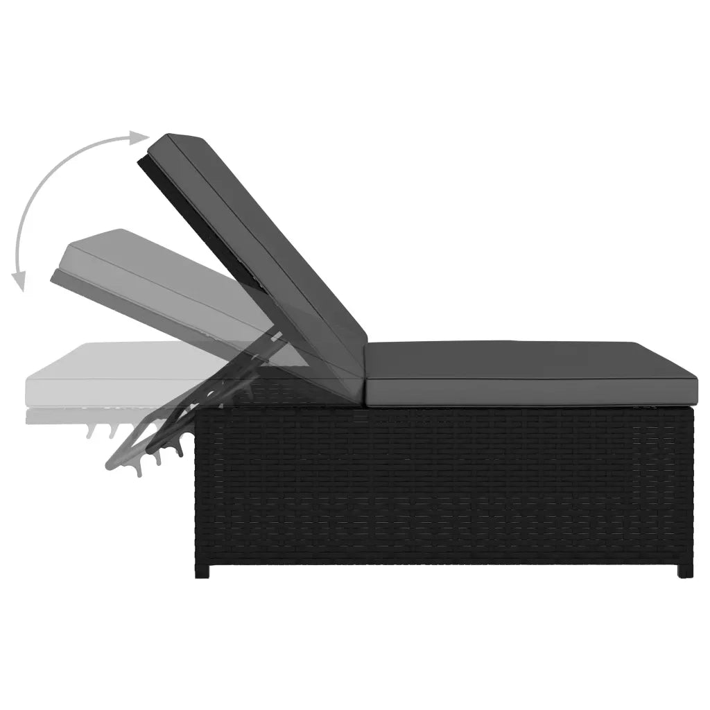 Sedie da Giardino Reclinabili 2 pz con Tavolo in Polyrattan 47402
