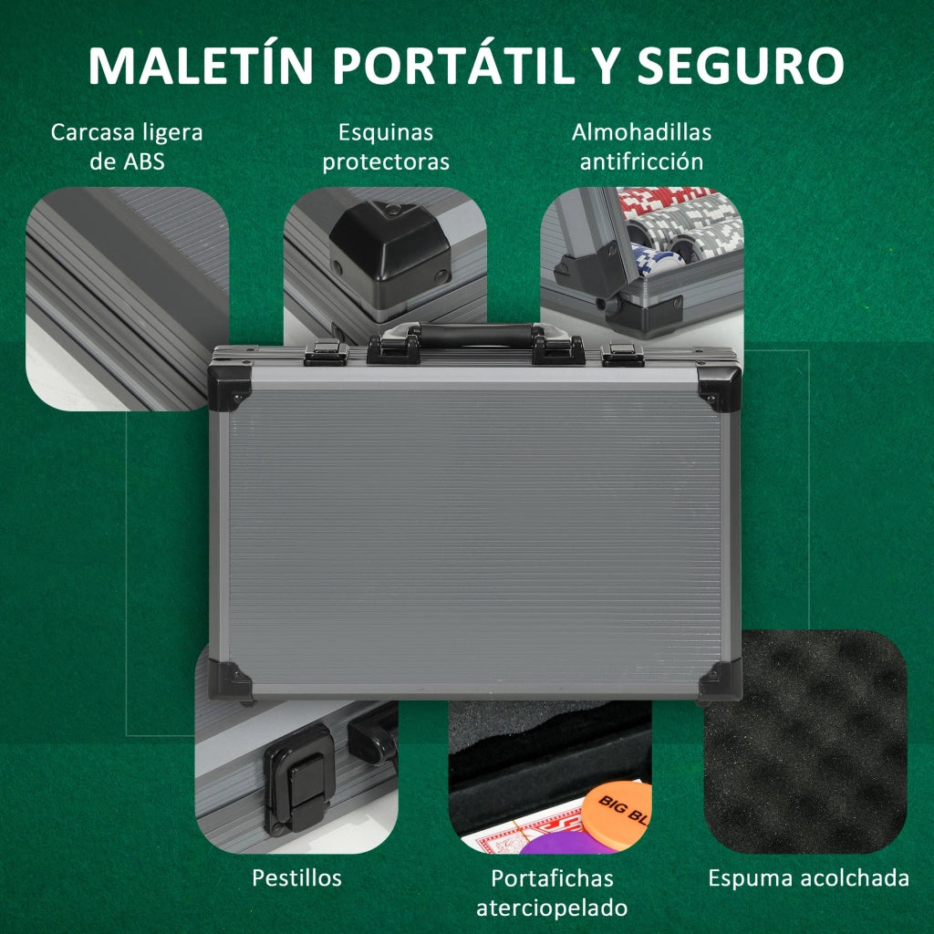 Set da gioco per bambini ¨C zephmum ¨C 400 fiches, carte, tappeto verde, maletta