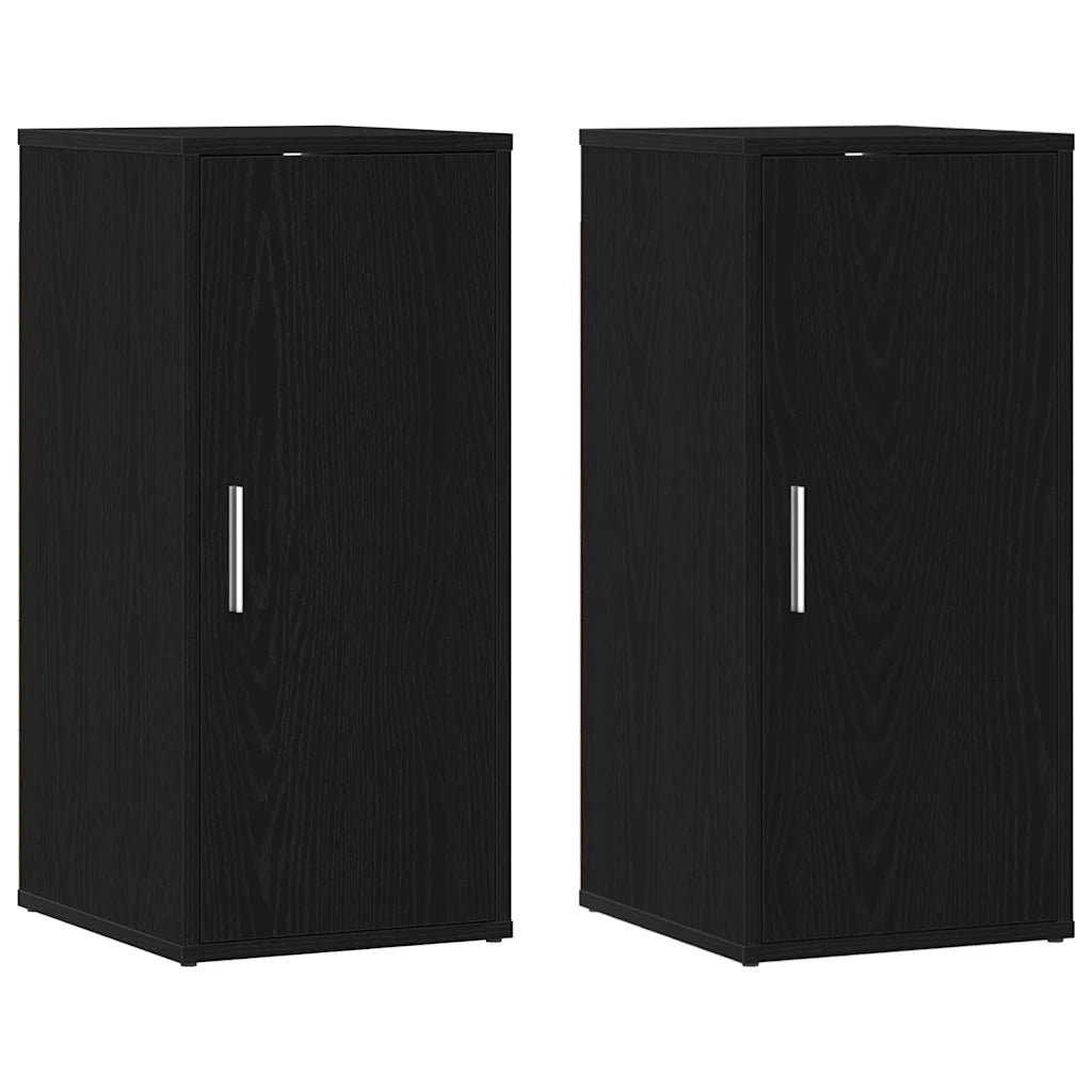 Scarpiere 2 pz Rovere Nero 32x35x70 cm in Legno Multistrato