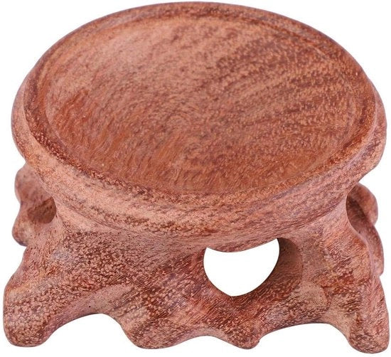 Display per cristalli in palissandro con design retro - base in legno di palissandro - supporto decorativo - altezza 2,5 cm - display stand