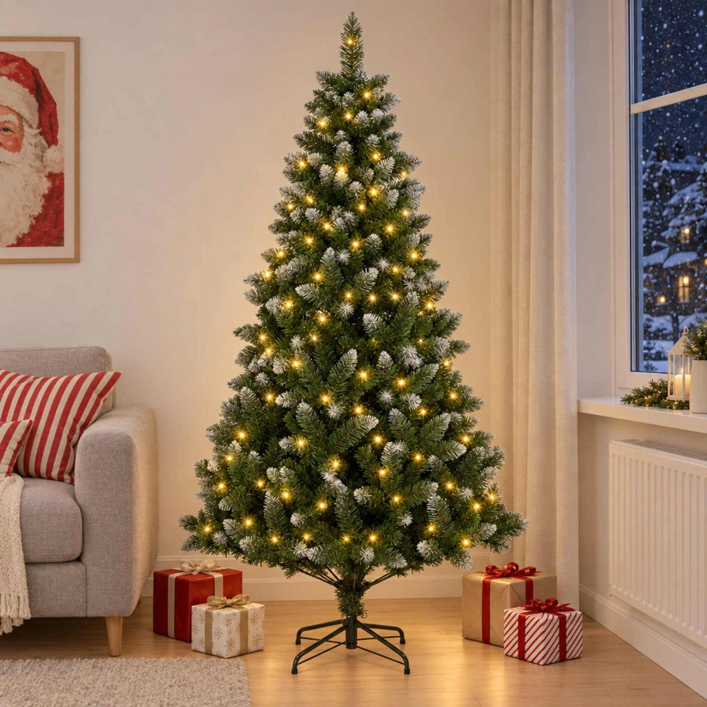 Albero di Natale artificiale 120 cm 150 LED Bianco caldo 3461315