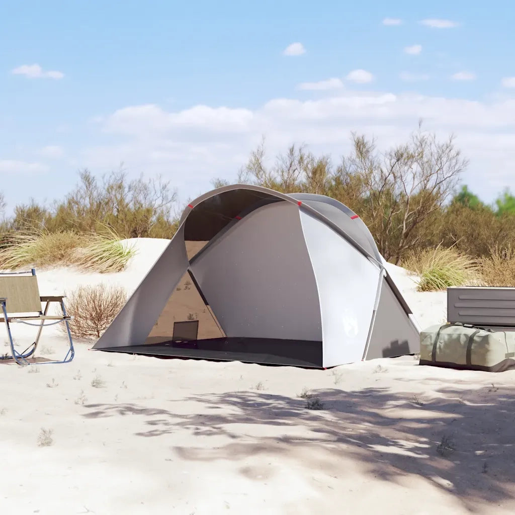 Tenda da Spiaggia 2 Persone-Tenda da campeggio Pop-Up Grigia Impermeabile