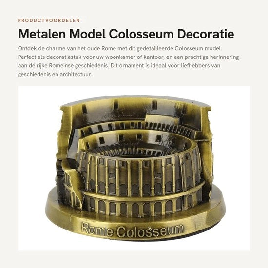 Colosseo Model - Realizzato in Ferro Fuso - Decorazione Camera da Soggiorno - Ornamenti - Souvenir Turistico - Alta Qualità Finitura - 13 cm