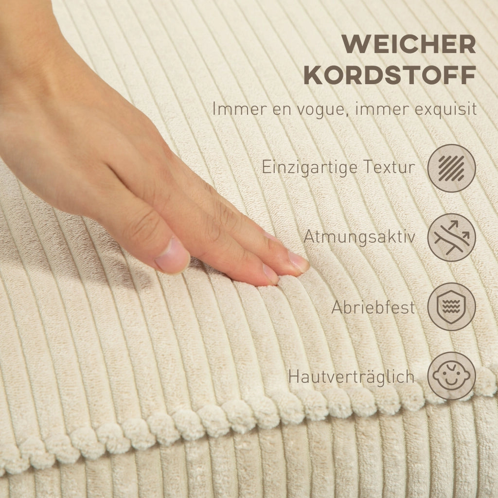Poltrona reclinabile girevole con poggiapiedi ¨C zephmum ¨C Tessuto beige