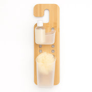 Mensola Porta Accessori da Bagno in Legno di Bambù e Abs 14x10 H 44 cm Moderno