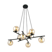 Lampadario sospeso ESSA 8 luci Emibig nero/miele Ø100cm