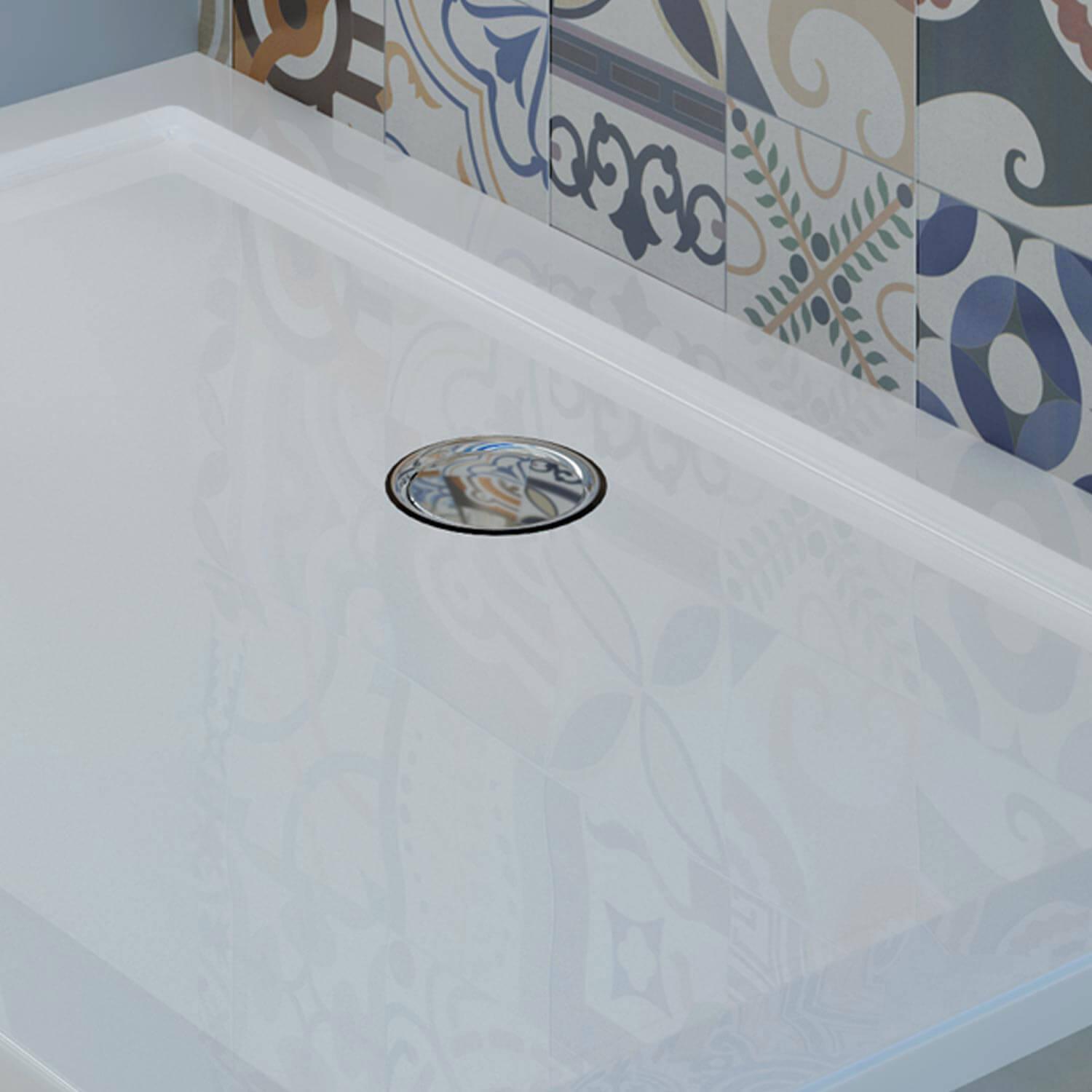 Piatto Doccia 90x120 cm in Acrilico Fosterberg Floret 3 Bianco Lucido