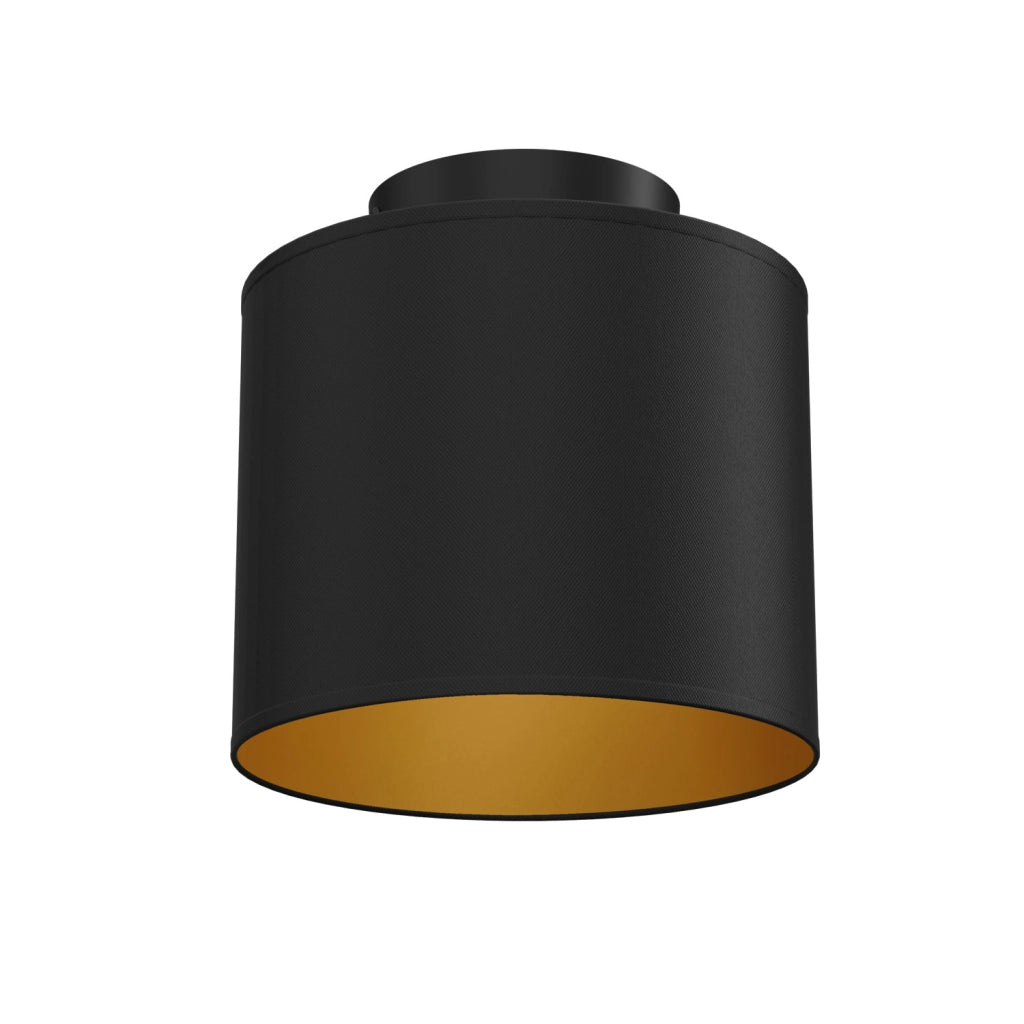 Plafoniera minimalista 1xE27 nera oro in tessuto Arden