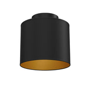 Plafoniera minimalista 1xE27 nera oro in tessuto Arden