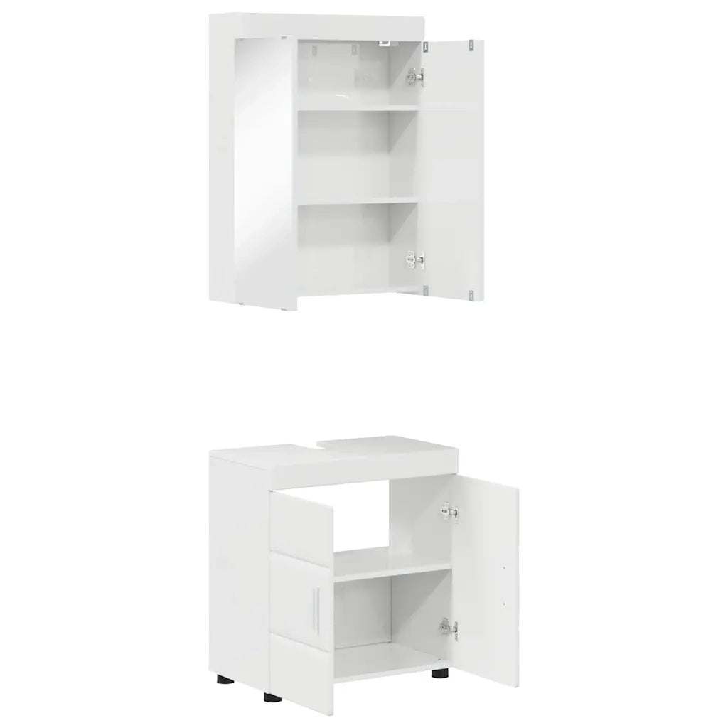 Set di mobili per il bagno TULUM 2 pcs Bianco Lucido