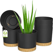 Pannelli per piante in plastica di 165 cm con fori di drenaggio - Grande set di 6 vasi per piante per giardino, finestra e balcone (colore grigio scuro)