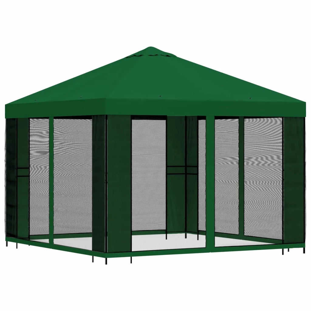 Gazebo da giardino con pareti laterali 3 x 3 m Verde