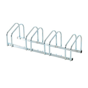 Rastrelliera Portabici 4 Posti in Acciaio 95x33x27 cm Argento