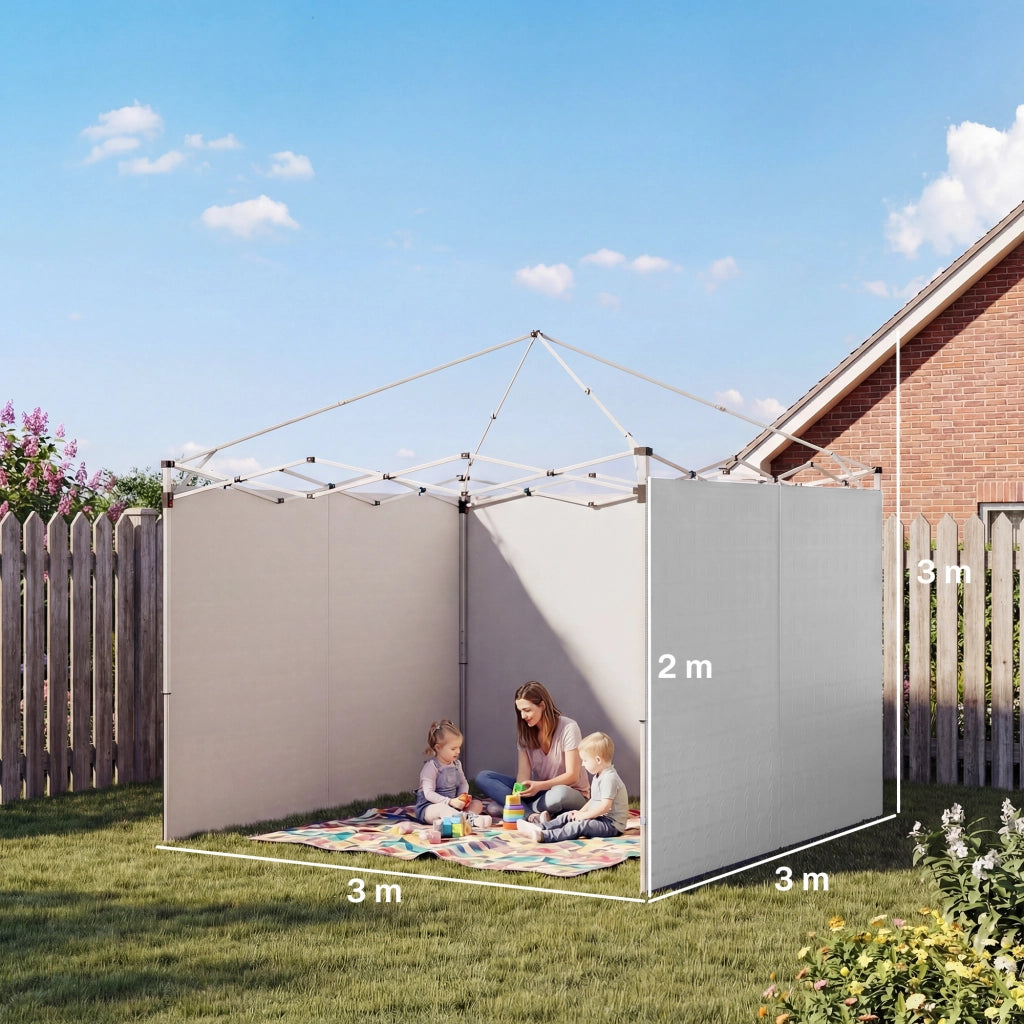 Pannelli laterali per gazebo 3x3 m ¨C zephmum ¨C Tessuto Oxford bianco