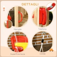 Set con Scivolo e Altalena da Giardino per Bambini Età 18-48 Mesi, in Legno e Plastica, Rosso