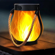 Lanterne a Sfumato per Halloween - 1 Lampioni a Energia Solare con Effetto Fiamma Reale per Esterno | Decorazione Acquatica di Halloween Blu con Modalità di Ricarica Doppia (Energia Solare & USB) | Luce Calda Bianca
