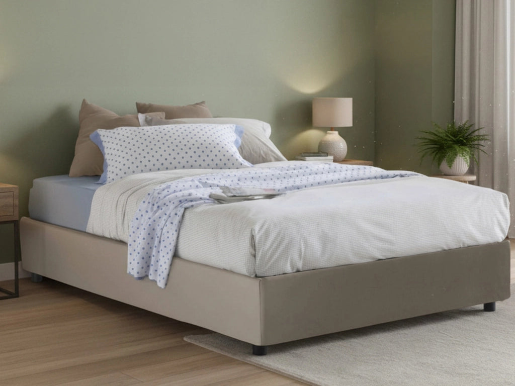 Letto Matrimoniale Abbas, Letto Matrimoniale Contenitore Made in Italy, Grigio