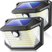 Lampada esterna alimentata da energia solare con sensore di movimento, 178 LED, lampada da parete esterna impermeabile, IP65, 3 modalità di rilevamento (2 pezzi)