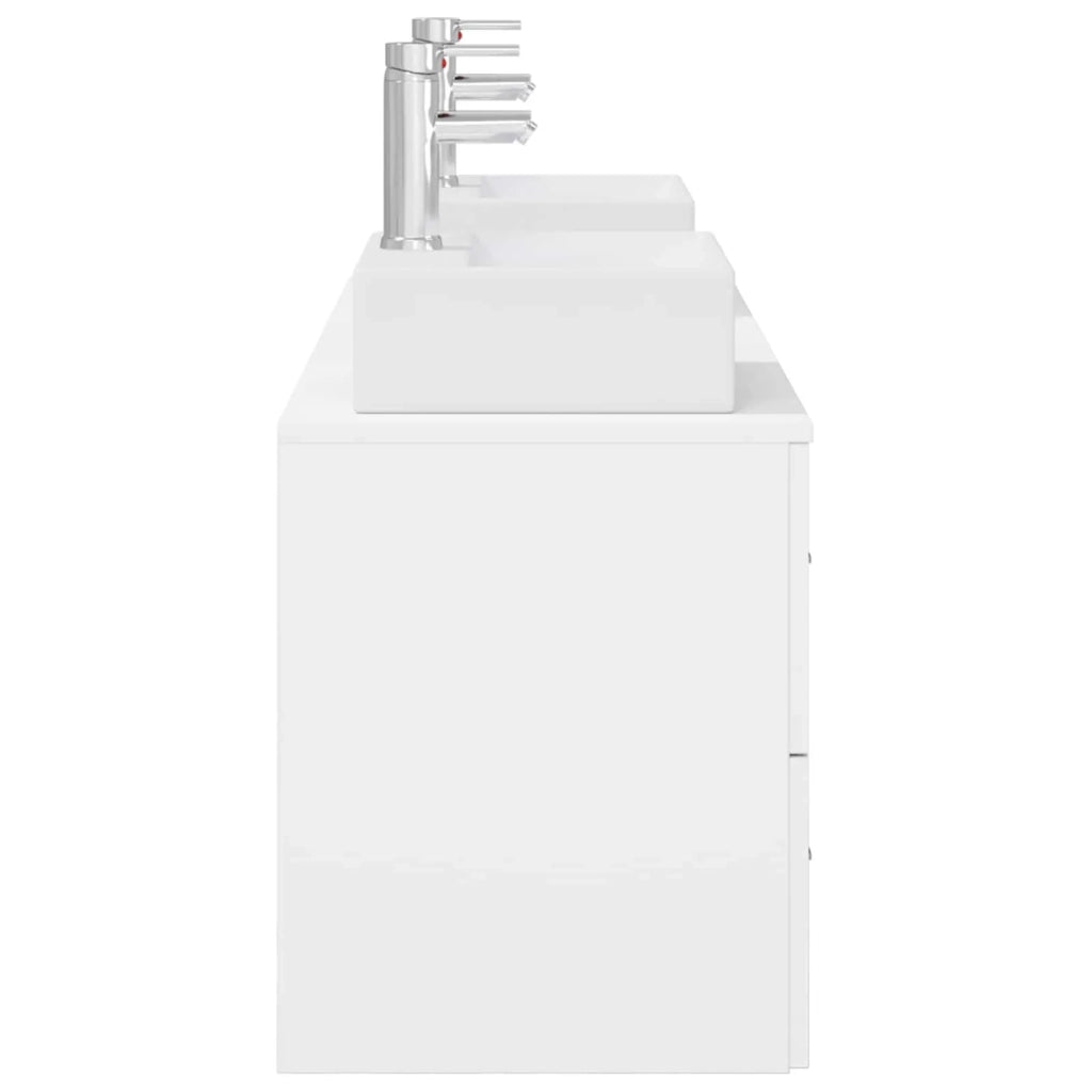 Set di Armadi da Bagno 3 pz Bianco 129 x 41 x 79,5 cm 3405843