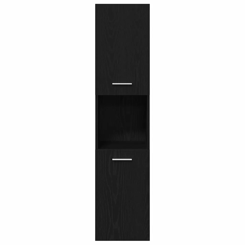 Set di mobili per il bagno 4 pcs Rovere Nero Legno multistrato 3334373