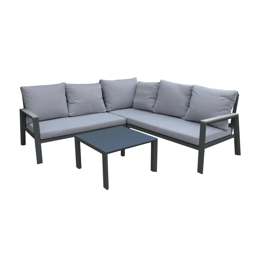 Salotto angolare da Giardino in Alluminio Poliestere cm 135x86x82 - SURA